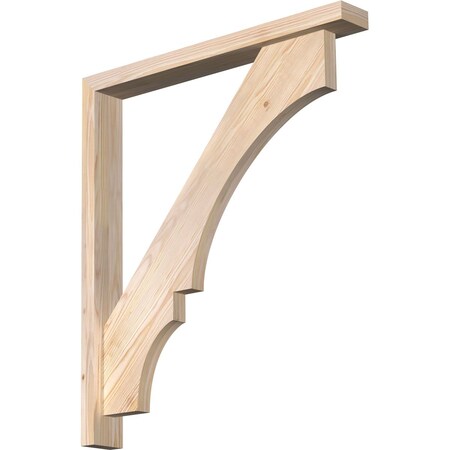 Ekena Millwork Balboa Block Smooth Bracket w/ Offset Brace, Douglas Fir, 3 1/2"W x 28"D x 32"H BKT0402X28X32BOA05SDF
